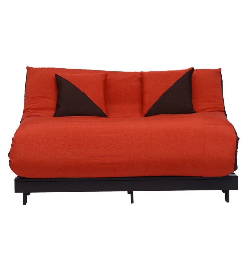 Buy Rille Double Futon with Mattress In Red Colour By Auspicious Home