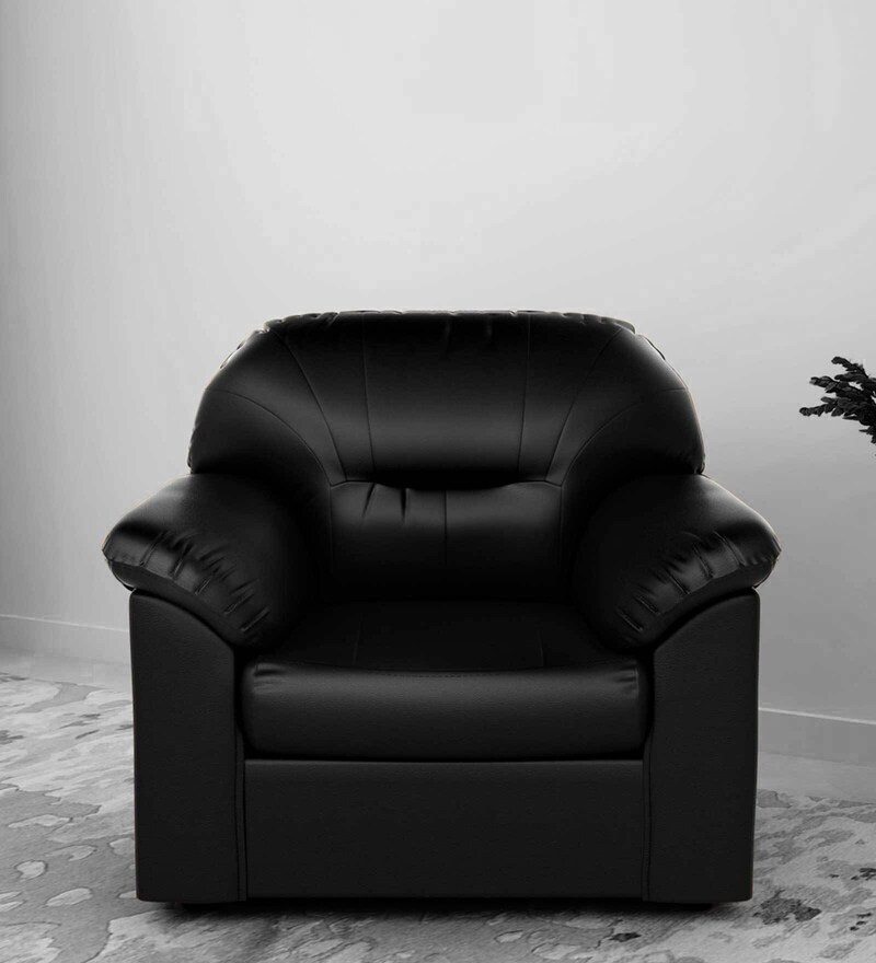 Buy Rio 1 Seater Sofa In Black Colour By Godrej Interio Online Contemporary 1 Seater Sofas 1