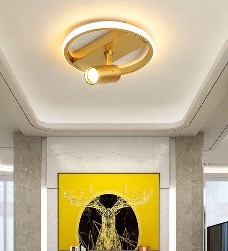 Buy Ritz Round Gold Metal Ceiling Light Online LED Ceiling Lights