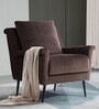 Ria Velvet Lounge Chair In Dark Brown Color