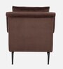 Ria Velvet Lounge Chair In Dark Brown Color