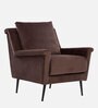 Ria Velvet Lounge Chair In Dark Brown Color