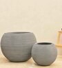 Rib Grey Plastic Planter