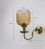Ribbed Amber Glass Curved Arm Wall Lamp