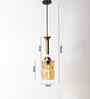 Ribbed Amber Glass Pendant Light