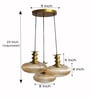 Ribbed Amber Kachori Glass Cluster Hanging Light