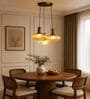 Ribbed Amber Kachori Glass Cluster Hanging Light