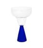 Ribbed Borosilicate Cocktail Glass Set of 2 with Blue Pyramid Base