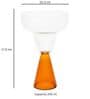Ribbed Borosilicate Cocktail Glass Set of 4 with Amber Pyramid Base