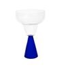 Ribbed Borosilicate Cocktail Glass Set of 4 with Blue Pyramid Base