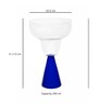 Ribbed Borosilicate Cocktail Glass Set of 4 with Blue Pyramid Base