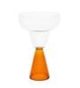 Ribbed Borosilicate Cocktail Set of 2 with Amber Pyramid Base Glass