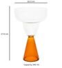 Ribbed Borosilicate Cocktail Set of 2 with Amber Pyramid Base Glass