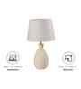 Ribbed Ceramic Table Lamp-Beige