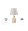 Ribbed Ceramic Table Lamp-Beige
