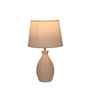 Ribbed Ceramic Table Lamp-Beige
