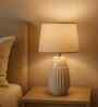 Ribbed Ceramic Table Lamp-Mocha