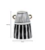 Ribbed Design Black & White Ceramic Vase