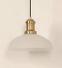 Ribbed Frosted Glass Pendant Light with Antique Brass Finish