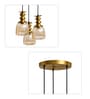 Ribbed Glass 3-Light Cluster Hanging Lamp