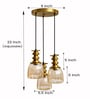 Ribbed Glass 3-Light Cluster Hanging Lamp