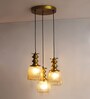 Ribbed Glass 3-Light Cluster Hanging Lamp