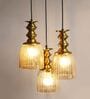 Ribbed Glass 3-Light Cluster Hanging Lamp
