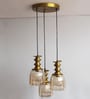 Ribbed Glass 3-Light Cluster Hanging Lamp