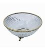 Ribbed Glass Antique Brass Serving Bowl