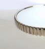 Ribbed Mirror Silver Aluminium Appetizer Platter