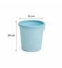 Blue Ribbed Plastic Dustbin