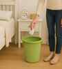 Green Ribbed Plastic Dustbin