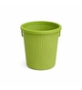 Green Ribbed Plastic Dustbin