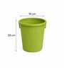 Green Ribbed Plastic Dustbin
