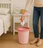 Pink Ribbed Plastic Dustbin