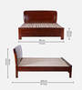 Ribca Solid Wood King Size Bed in Walnut Finish