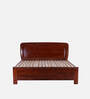 Ribca Solid Wood King Size Bed in Walnut Finish