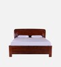 Ribca Solid Wood King Size Bed in Walnut Finish