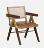 Richie Solid Wood Arm Chair In Walnut Finish