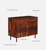 Richmond Sheesham Wood 2 Door Sideboard In Honey Oak Finish With 2 Drawers