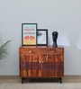 Richmond Sheesham Wood 2 Door Sideboard In Honey Oak Finish With 2 Drawers