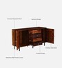 Richmond Sheesham Wood 2 Door Sideboard In Honey Oak Finish With 4 Drawers