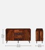 Richmond Sheesham Wood 2 Door Sideboard In Honey Oak Finish With 4 Drawers