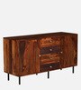 Richmond Sheesham Wood 2 Door Sideboard In Honey Oak Finish With 4 Drawers