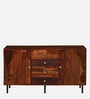 Richmond Sheesham Wood 2 Door Sideboard In Honey Oak Finish With 4 Drawers