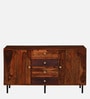 Richmond Sheesham Wood 2 Door Sideboard In Honey Oak Finish With 4 Drawers