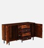 Richmond Sheesham Wood 2 Door Sideboard In Honey Oak Finish With 4 Drawers