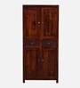 Richmond Sheesham Wood 2 Door Wardrobe In Honey Oak Finish With Drawer