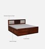 Richmond Sheesham Wood King Size Bed In Honey Oak Finish With Box Storage