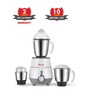 Rico MG1810 Mixer Grinder 750 Watts, 100% Copper Motor with 3 Unbreakable Jar (White)